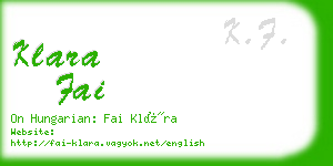 klara fai business card